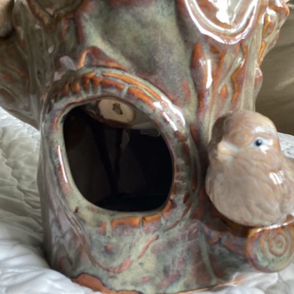 VINTAGE POTTERY TREE TRUNK & BIRDS PLANTER - Picture 14 of 15